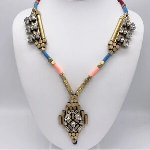 J. Crew Jeweled Rope Drop Pendant Necklace